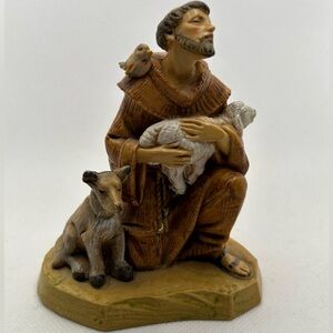 Vintage Fontanini Saint Francis Figurine Animals Italy 1994 Roman Inc 5 Inch